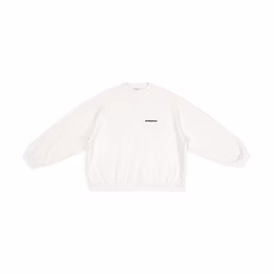 Balenciaga FW22 Cream Letter Logo Crewneck Sweatshirt Unisex Oversized Fit. 699242TMVH29800