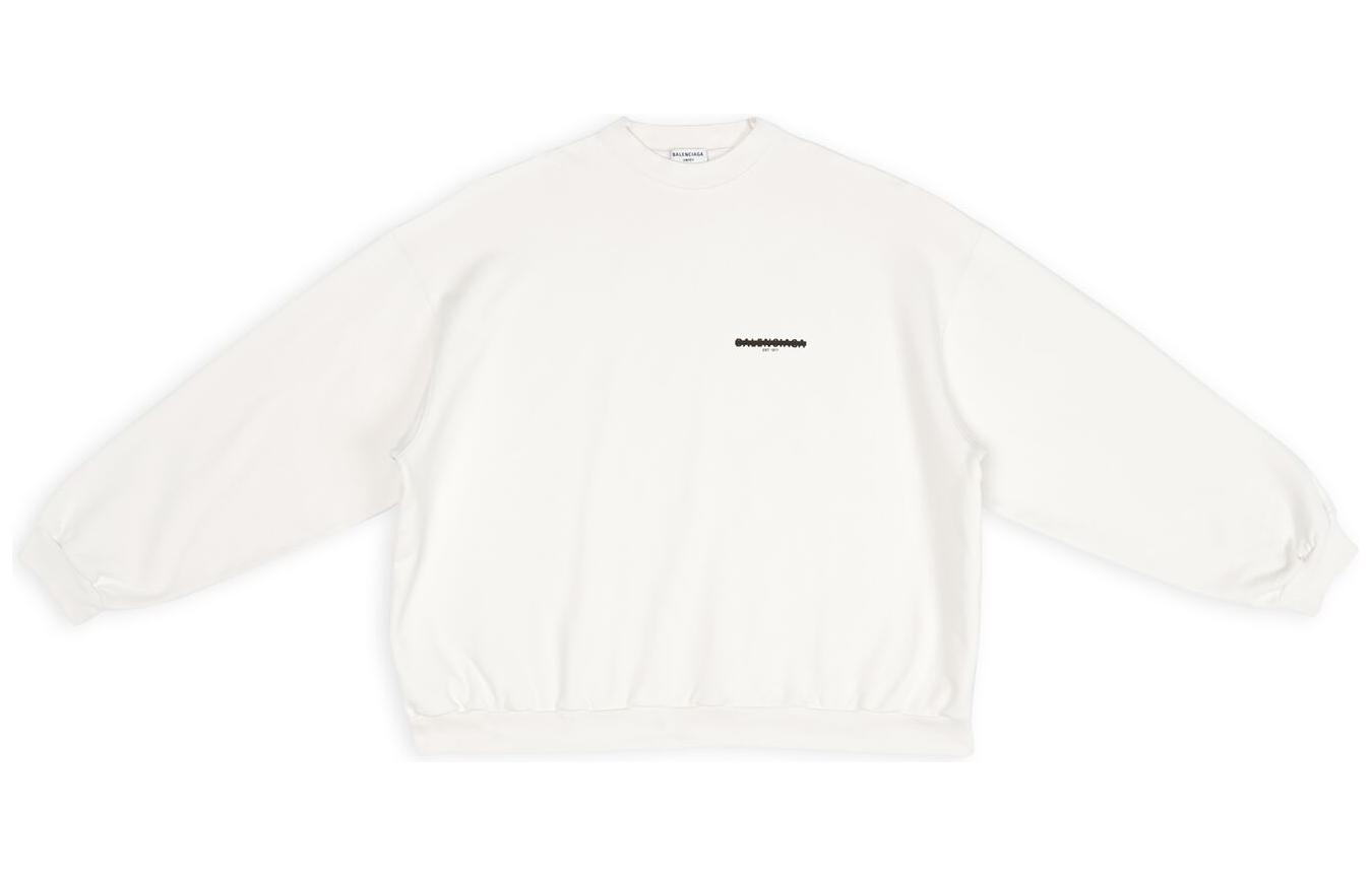 Balenciaga FW22 Cream Letter Logo Crewneck Sweatshirt Unisex Oversized Fit. 699242TMVH29800 圖 2