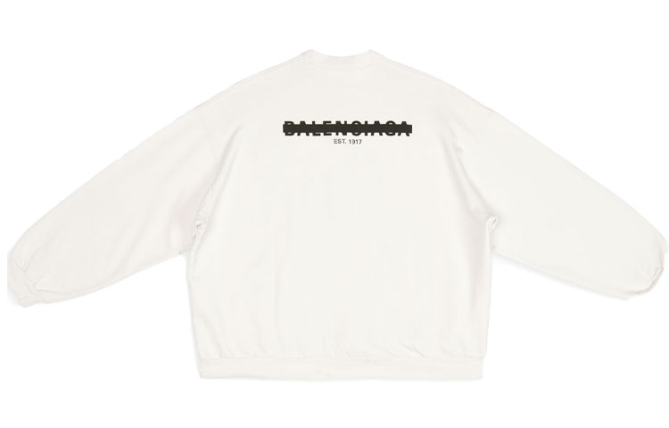 Balenciaga FW22 Cream Letter Logo Crewneck Sweatshirt Unisex Oversized Fit. 699242TMVH29800 圖 3