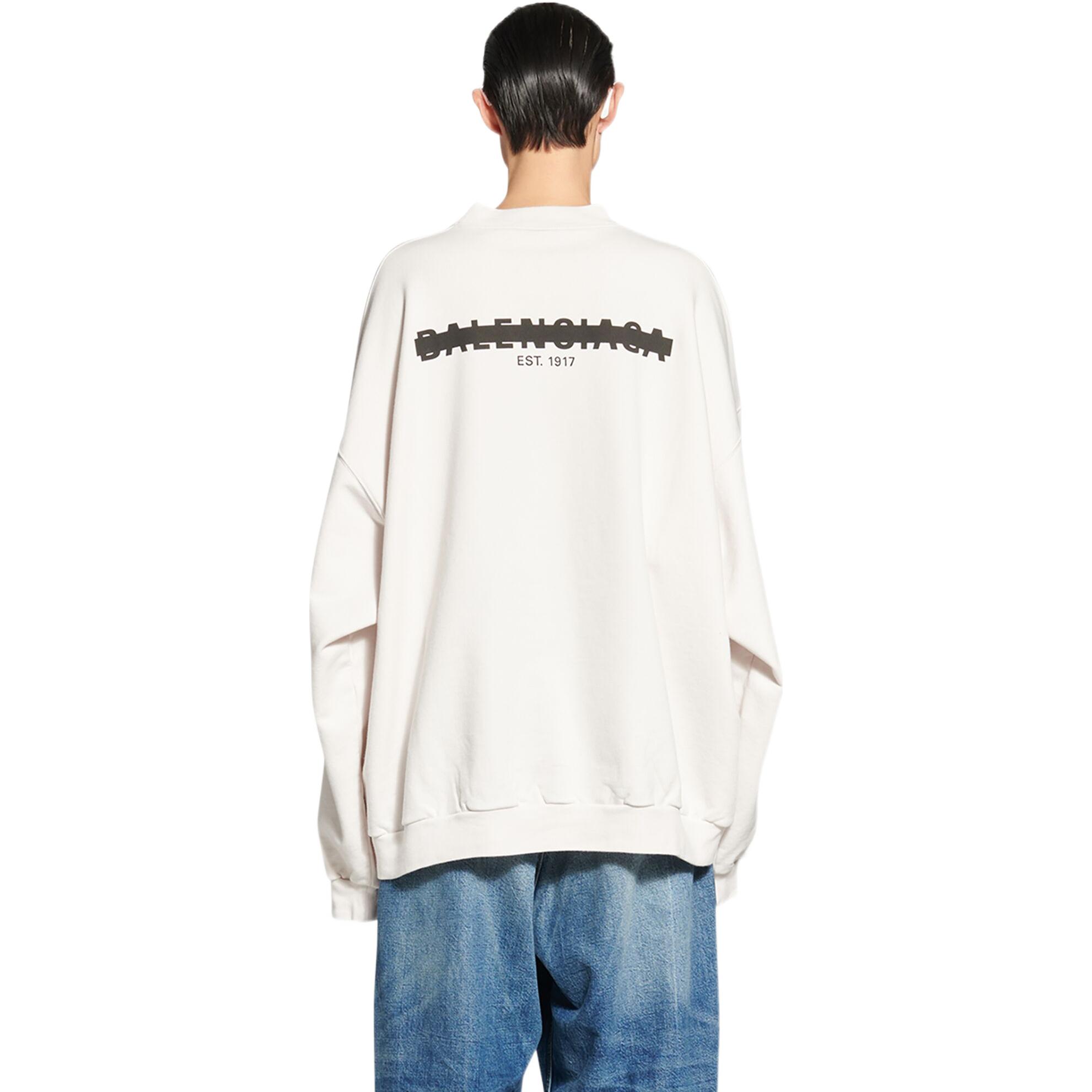 Balenciaga FW22 Cream Letter Logo Crewneck Sweatshirt Unisex Oversized Fit. 699242TMVH29800 圖 5