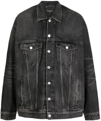 Chaqueta Vaquera Negra Balenciaga FW22 Logo Distressed Manga Larga 724647TBP471000 Order Chaqueta Vaquera Negra Balenciaga FW22 Logo Distressed Manga Larga 724647TBP471000