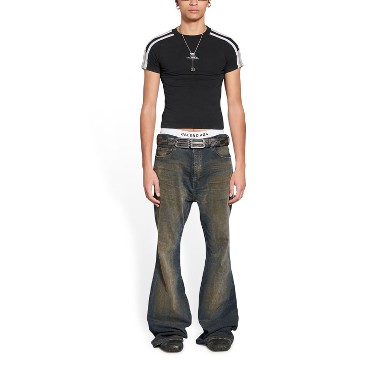 Balenciaga FW22 Distressed Low-Waist Blue Denim Jeans Men. 697829TMW244915 圖 4