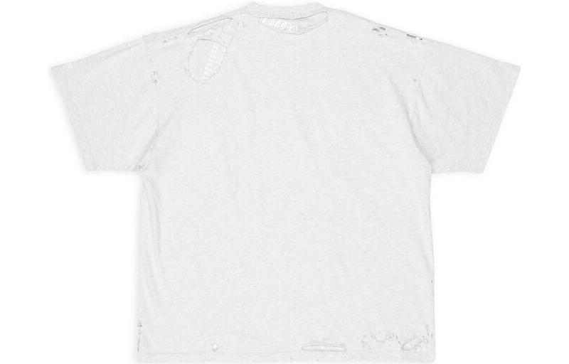 Balenciaga FW22 Distressed Oversized Grey T-Shirt Unisex Casual Style. 704056TMVA52569 圖 3