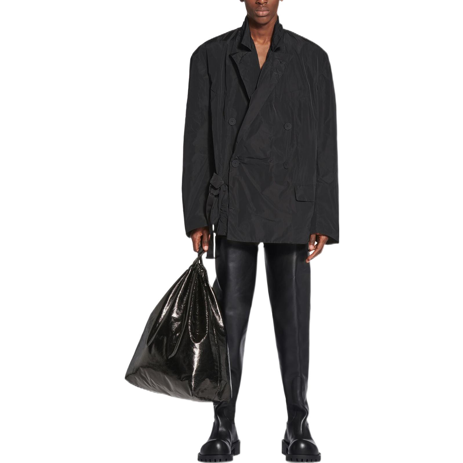 Shop 巴黎世家FW22男女同款黑色双排扣宽松外套 720043TMO051000