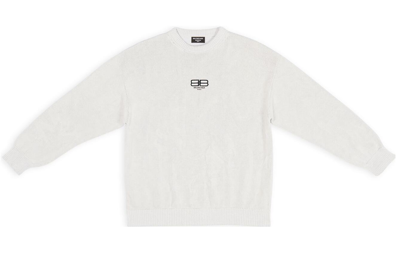 Order 발렌시아가 FW22 자수 로고 크루넥 풀오버 스웨터 남성 오프화이트 696226T32529012