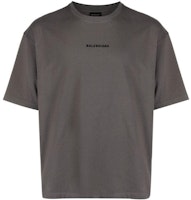 Balenciaga FW22 Embroidered Logo Crewneck T-Shirt Grey - Regular Fit. 612966TNVG91300 Balenciaga FW22 Embroidered Logo Crewneck T-Shirt Grey - Regular Fit. 612966TNVG91300