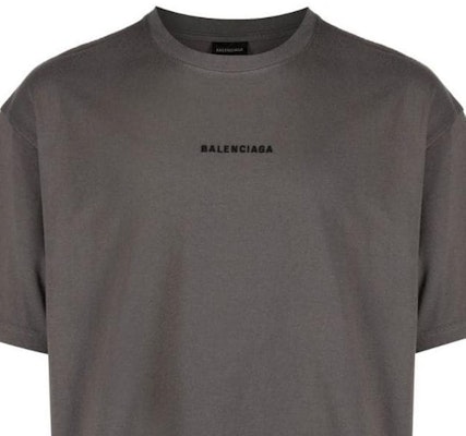 Camiseta Gris Balenciaga FW22 Regular Fit con Logo Bordado. 612966TNVG91300 Details for Camiseta Gris Balenciaga FW22 Regular Fit con Logo Bordado. 612966TNVG91300