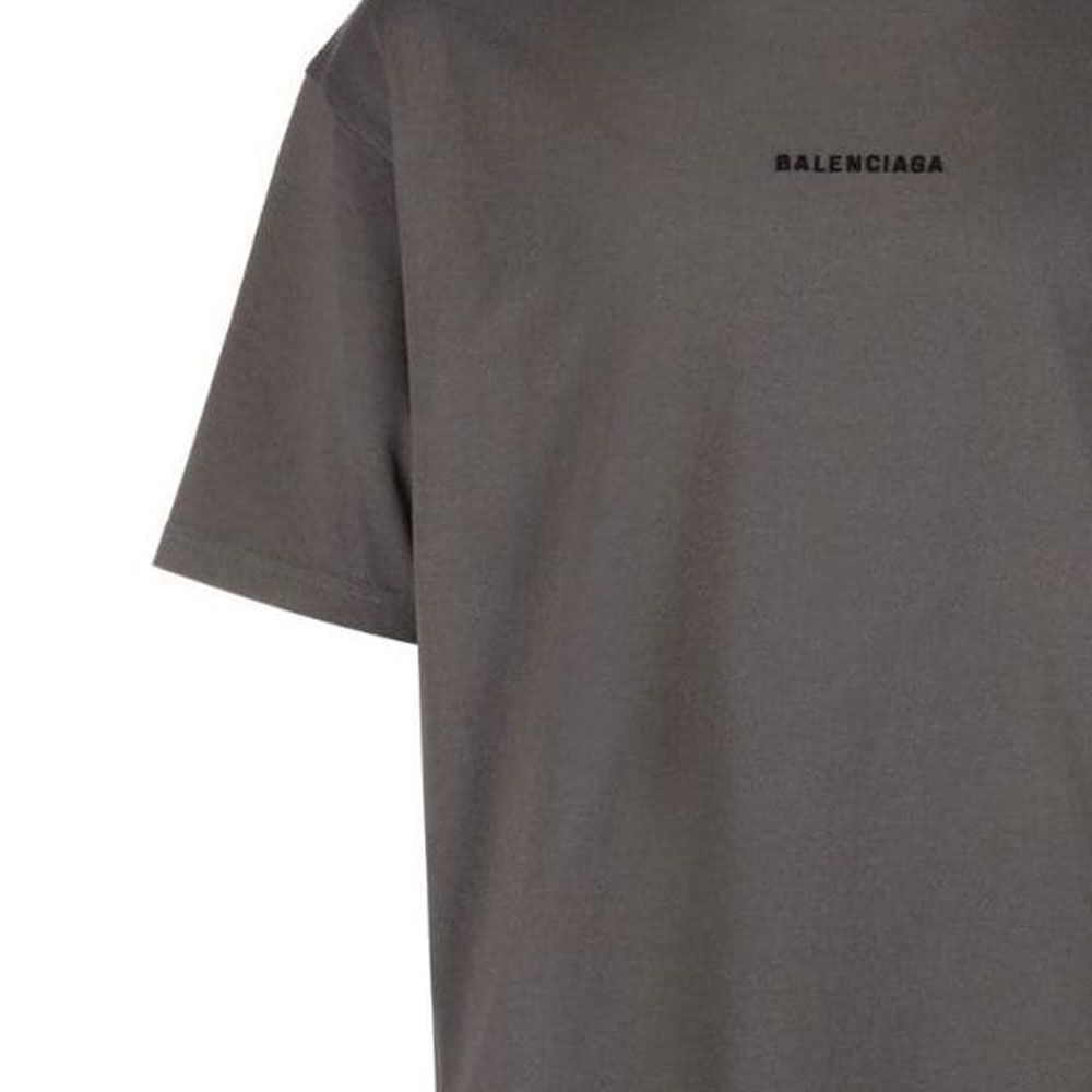 Sizing Camiseta Gris Balenciaga FW22 Regular Fit con Logo Bordado. 612966TNVG91300
