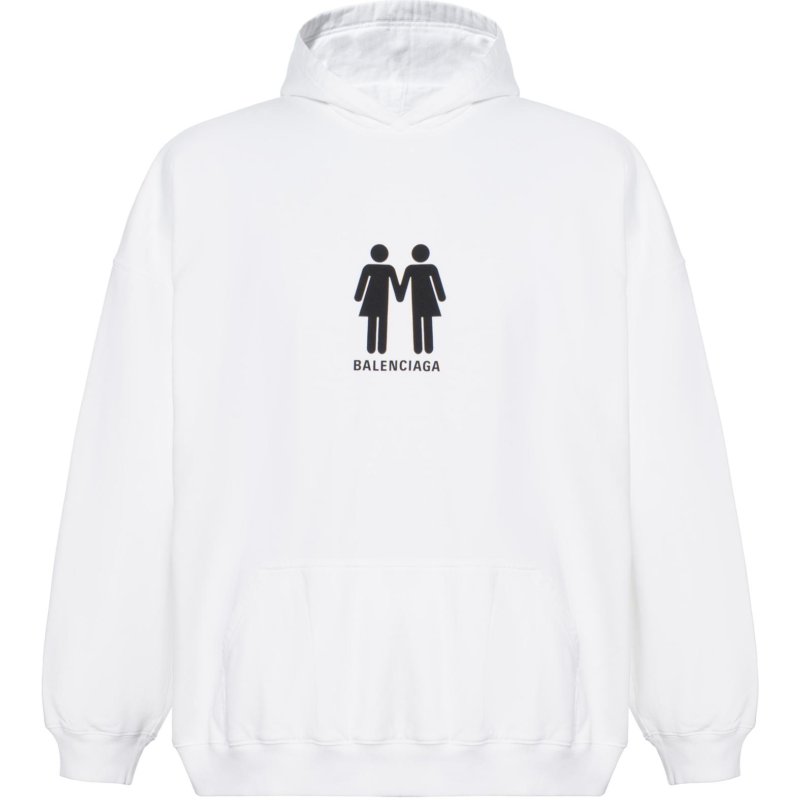 Balenciaga FW22 Flags Logo White Hoodie Unisex Oversized Fit Couples Wear. 651799TMVO30904