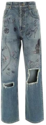 巴黎世家 FW22 涂鸦宽松版复古牛仔裤 深蓝色. 659999TNW564268 Order 巴黎世家 FW22 涂鸦宽松版复古牛仔裤 深蓝色. 659999TNW564268