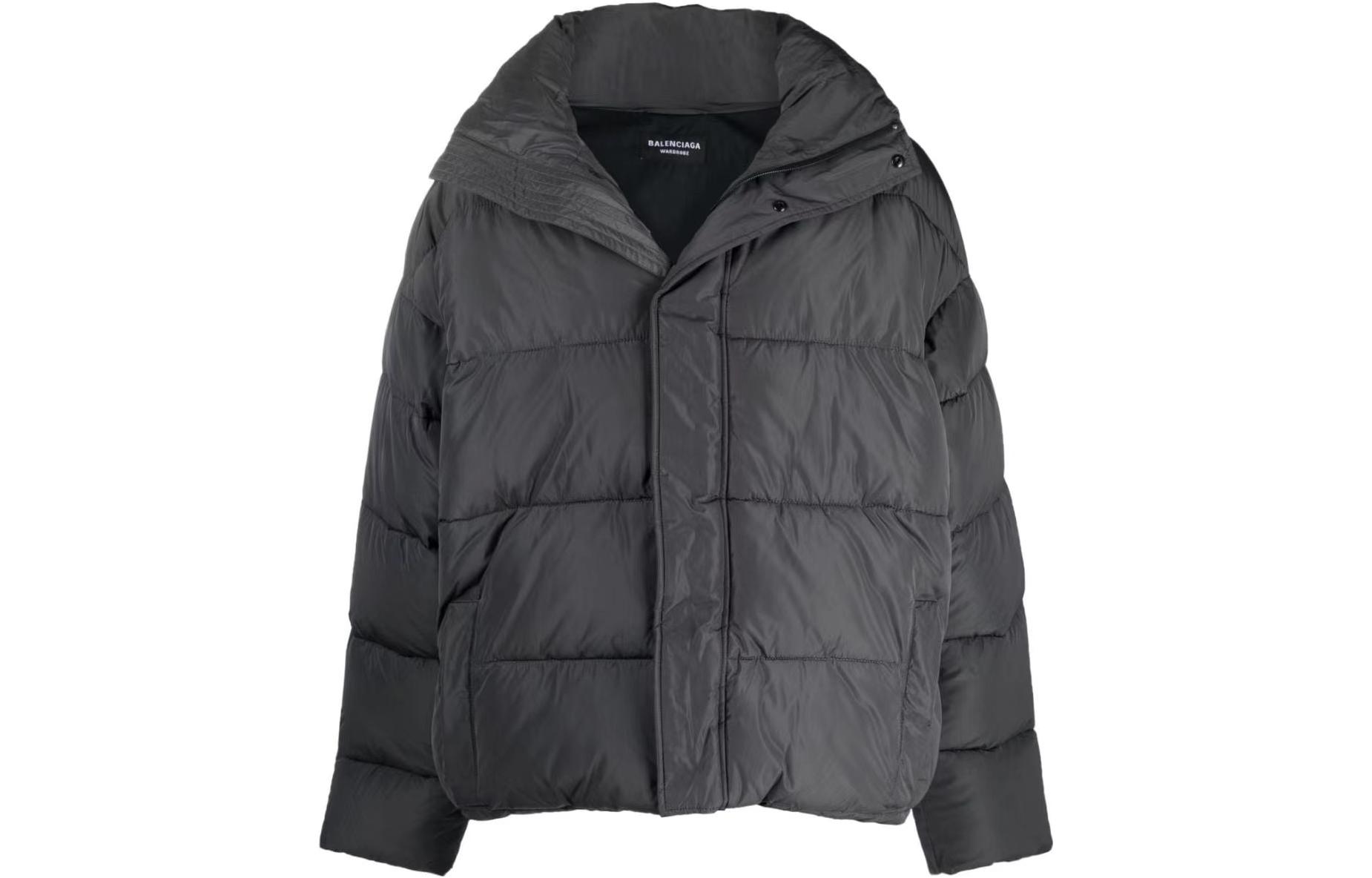 Balenciaga FW22 Grey Logo Embroidered Jacket  Oversized Fit 642228TYD361404