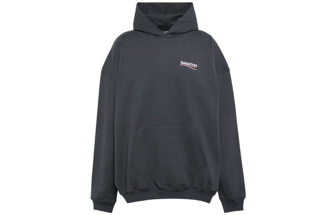 Balenciaga FW22 Grey Logo Print Hoodie Long Sleeve 600583TKVI91366