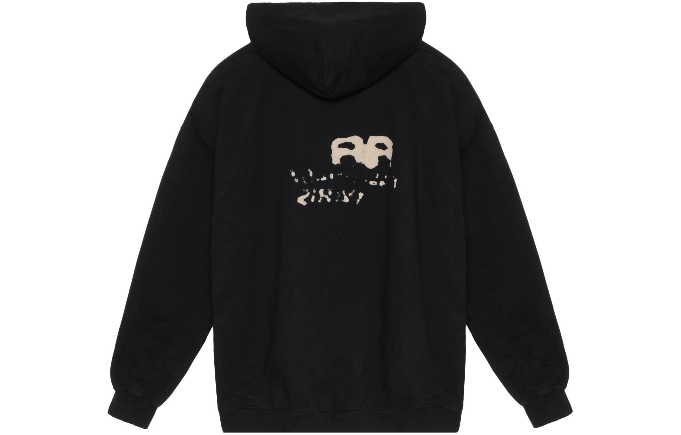 Lookbook Balenciaga FW22 Hand Drawn Logo Print Black Hoodie  Oversized Fit. 620973TNVQ11059