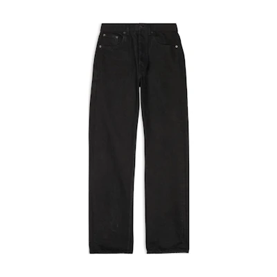 Balenciaga FW22 High-Waisted Loose Fit Black Straight Jeans Men 724715TNW401105