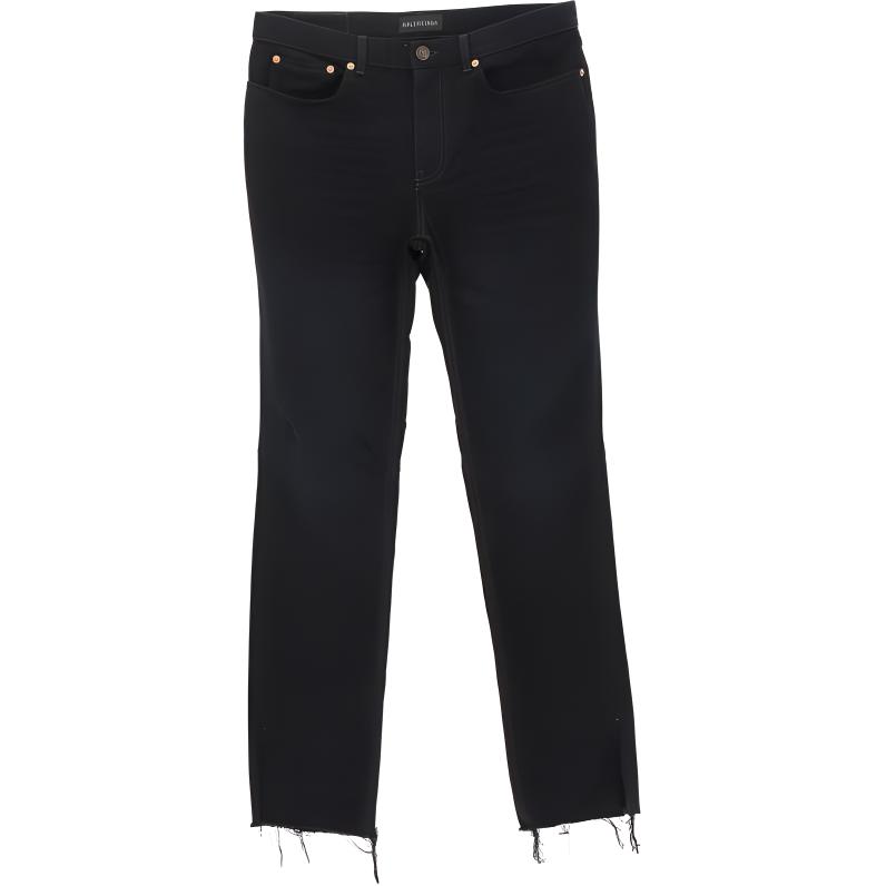 Balenciaga FW22 High-Waisted Straight-Fit Black Denim Jeans for Men. 719333TNW541129
