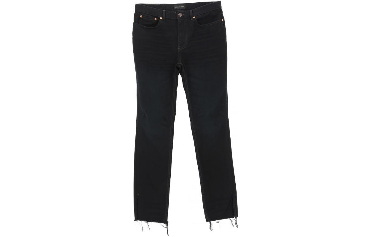 Order 발렌시아가 FW22 남성용 하이웨이스트 스트레이트핏 블랙 데님 진. 719333TNW541129