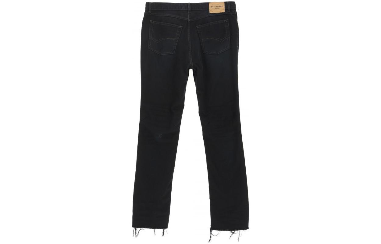 Lookbook 발렌시아가 FW22 남성용 하이웨이스트 스트레이트핏 블랙 데님 진. 719333TNW541129