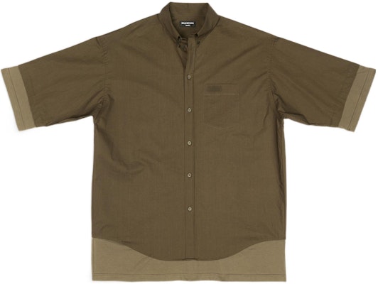 Balenciaga FW22 Knit Layered Short-Sleeve Button-Up Shirt Men’s Dark Green. 699195TMM442840 Order Balenciaga FW22 Knit Layered Short-Sleeve Button-Up Shirt Men’s Dark Green. 699195TMM442840