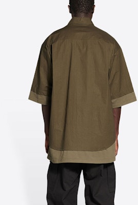 Balenciaga FW22 Knit Layered Short-Sleeve Button-Up Shirt Men’s Dark Green. 699195TMM442840 Purchase Balenciaga FW22 Knit Layered Short-Sleeve Button-Up Shirt Men’s Dark Green. 699195TMM442840