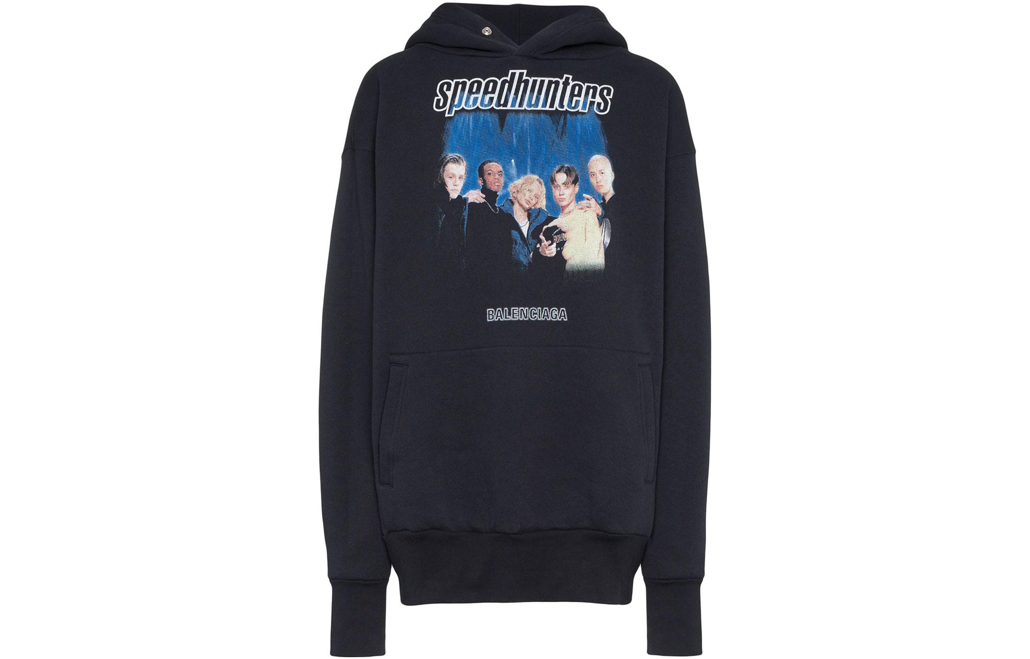 Balenciaga FW22 Letter Band Graphic Hoodie Black Unisex 541871TCV371055