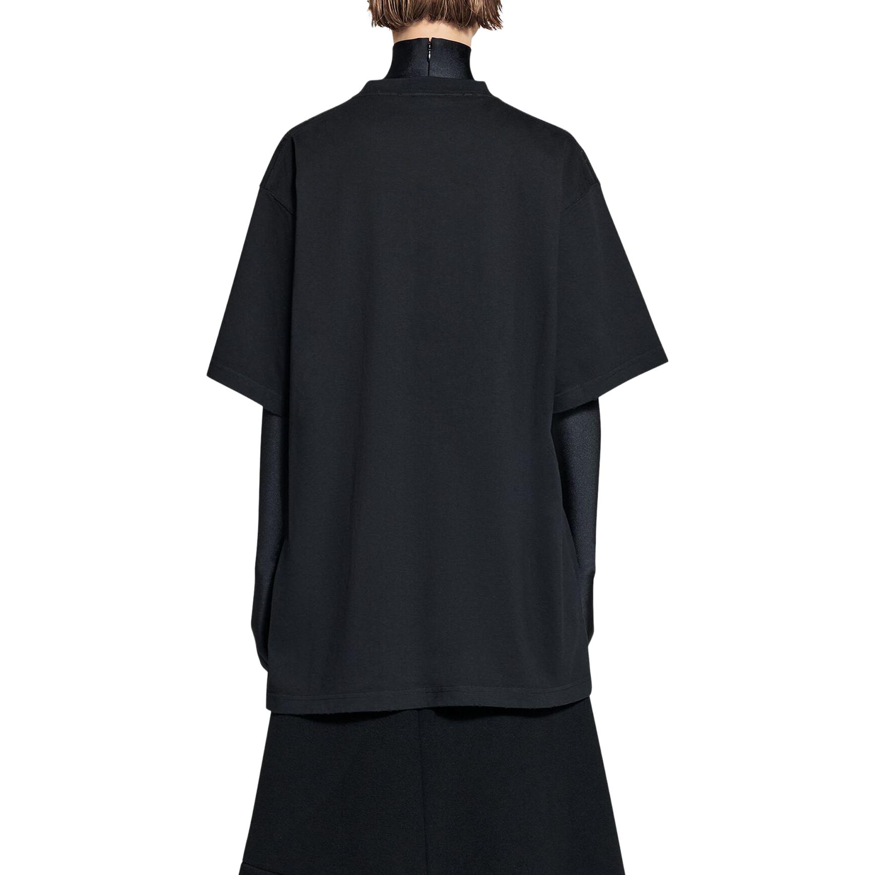 Purchase バレンシアガ FW22 レターロゴ オーバーサイズ ユニセックス ブラックTシャツ. 651795TNVL11070