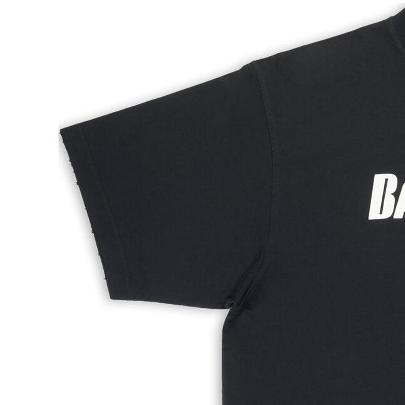 Sizing バレンシアガ FW22 レターロゴ オーバーサイズ ユニセックス ブラックTシャツ. 651795TNVL11070