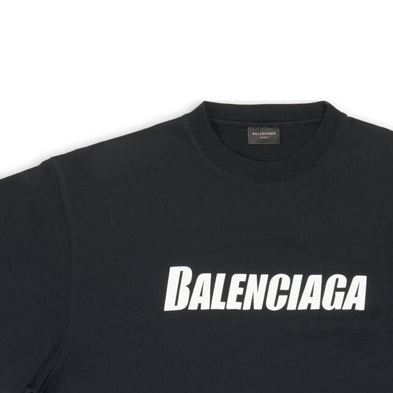 Cheap バレンシアガ FW22 レターロゴ オーバーサイズ ユニセックス ブラックTシャツ. 651795TNVL11070