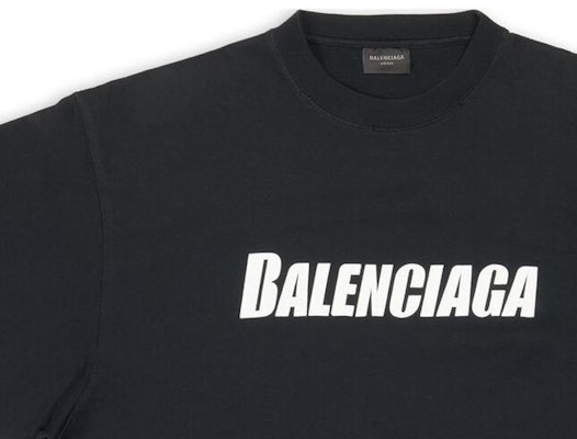 Balenciaga FW22 Letter Logo Oversized Unisex Black T-Shirt. 651795TNVL11070 Cheap Balenciaga FW22 Letter Logo Oversized Unisex Black T-Shirt. 651795TNVL11070