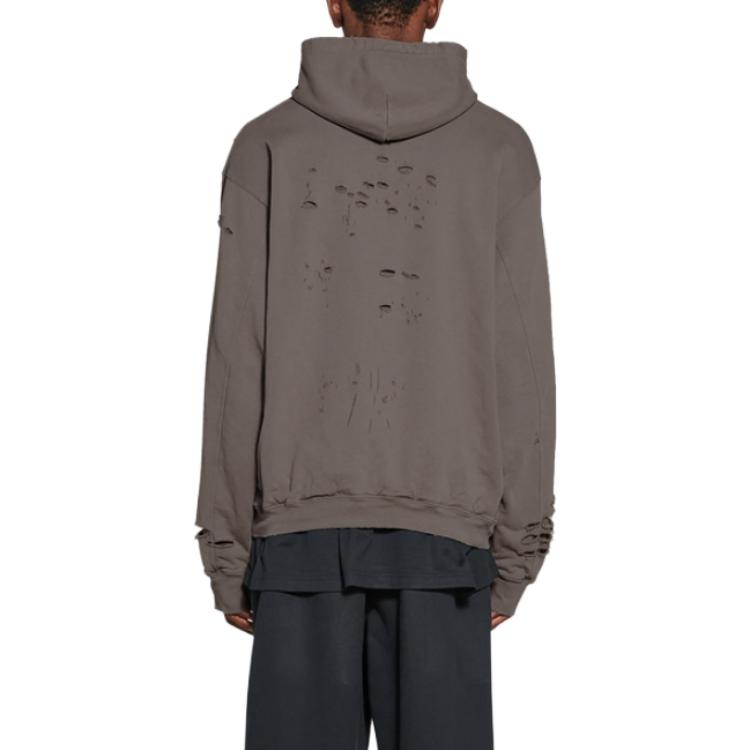 Balenciaga FW22 Letter Logo Print Distressed Oversized Hoodie Beige Menswear. 659403TKVB67185 圖 5