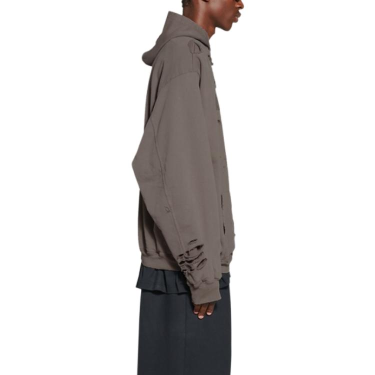 Balenciaga FW22 Letter Logo Print Distressed Oversized Hoodie Beige Menswear. 659403TKVB67185 圖 6