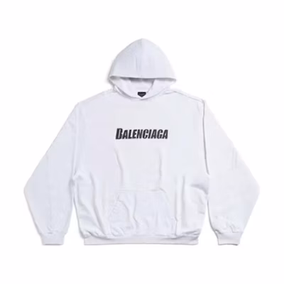 Balenciaga FW22 Letter Logo Print Oversized Hoodie White Long Sleeve. 729361TNVL29040