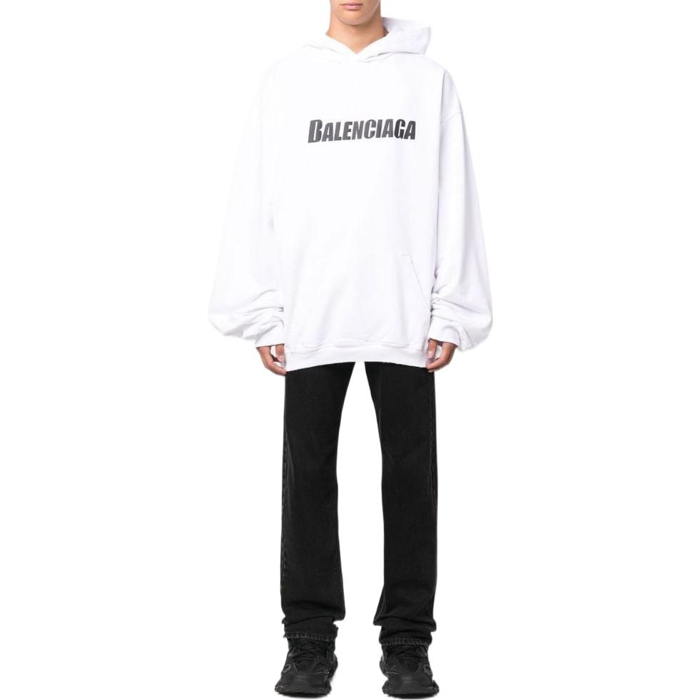 Lookbook Balenciaga FW22 Letter Logo Print Oversized Hoodie White  Long Sleeve. 729361TNVL29040