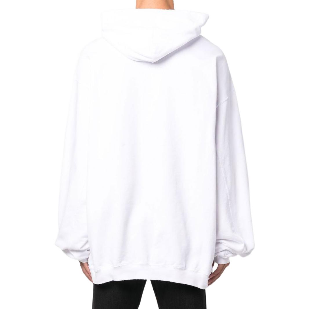 Shop Balenciaga FW22 Letter Logo Print Oversized Hoodie White  Long Sleeve. 729361TNVL29040