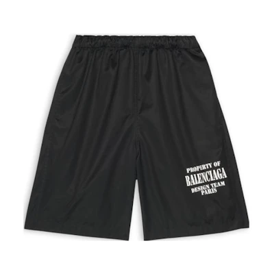 Balenciaga FW22 Letter Logo Print Relaxed Fit Casual Shorts Black Men 704719TKP241000