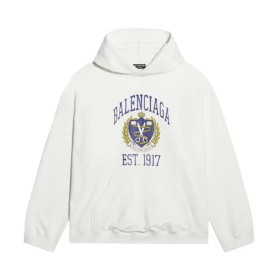 Balenciaga FW22 Letter Logo Printed Hoodie Men’s White Oversized Fit. 674986TLV901375