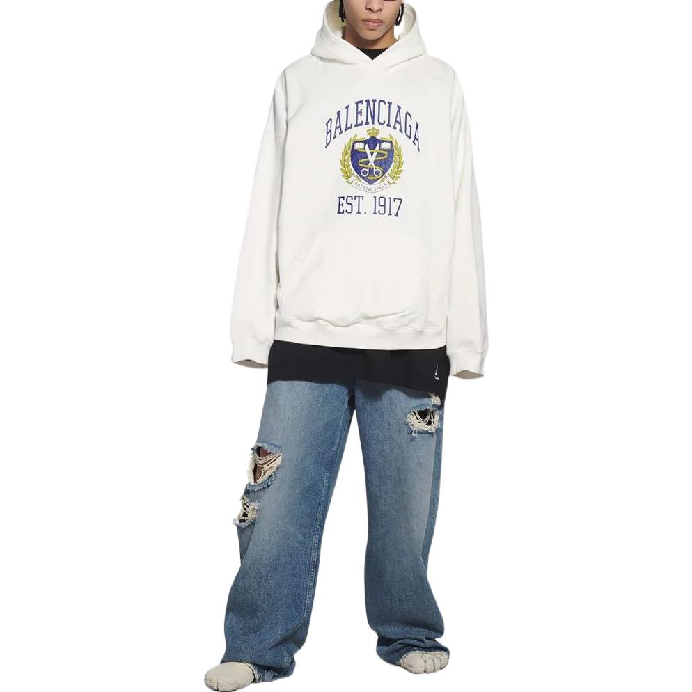 Balenciaga FW22 Letter Logo Printed Hoodie Men’s White Oversized Fit. 674986TLV901375 圖 3