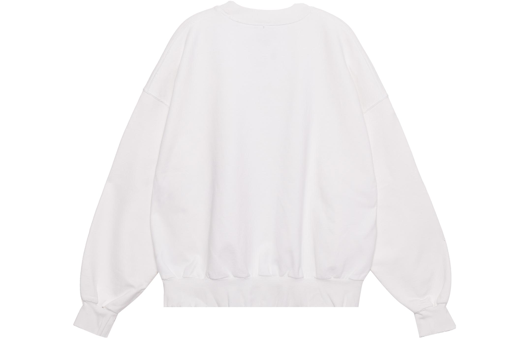 Lookbook 巴黎世家2022秋冬字母印花白色圆领卫衣毛衣。 697869TMVB59040