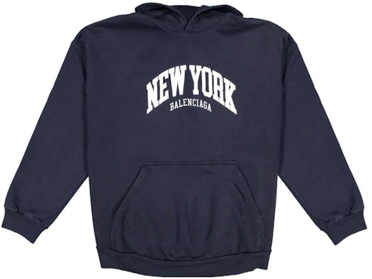 Balenciaga FW22 Hoodie Navy Cetak Huruf Unisex Loose Fit Pullover 675003TLVM33967 Buy Balenciaga FW22 Hoodie Navy Cetak Huruf Unisex Loose Fit Pullover 675003TLVM33967