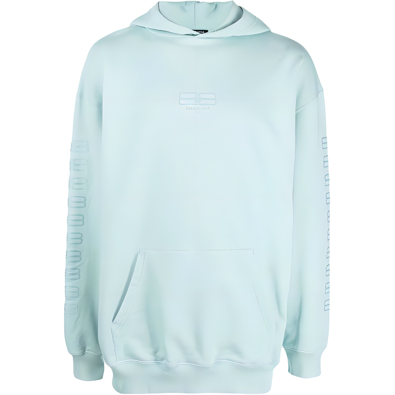 Balenciaga FW22 Light Blue Oversized Casual Sweatshirt with Logo Embroidery Unisex 570811TMVG64947