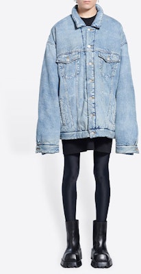 巴黎世家FW22浅蓝色男女同款长袖加厚牛仔夹克 681689TJW924012 Lookbook 巴黎世家FW22浅蓝色男女同款长袖加厚牛仔夹克 681689TJW924012