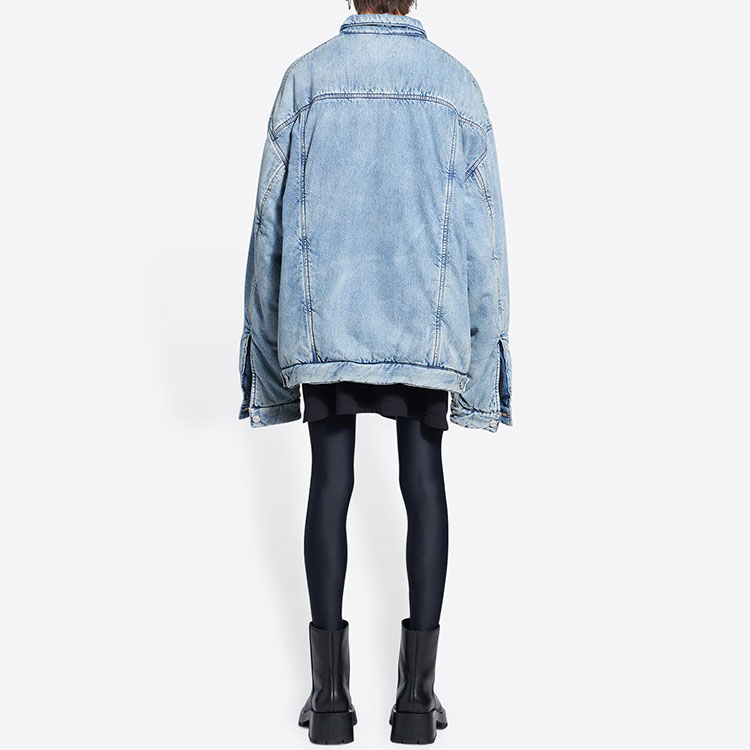 Shop 巴黎世家FW22浅蓝色男女同款长袖加厚牛仔夹克 681689TJW924012