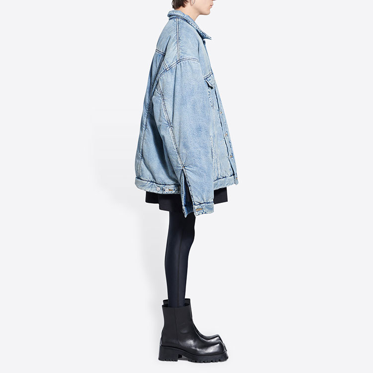 Purchase 巴黎世家FW22浅蓝色男女同款长袖加厚牛仔夹克 681689TJW924012