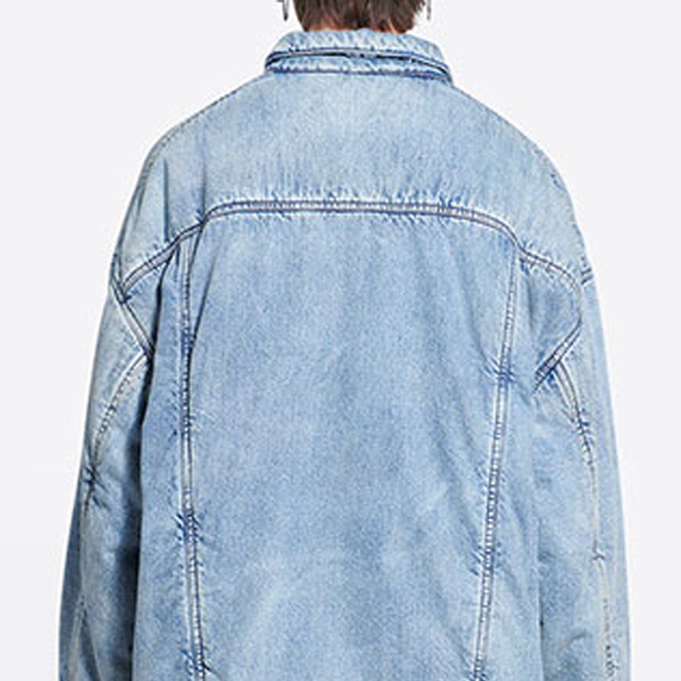 Details for 巴黎世家FW22浅蓝色男女同款长袖加厚牛仔夹克 681689TJW924012