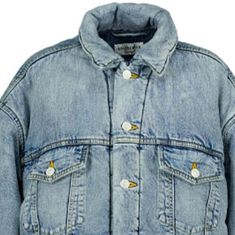 Sizing 巴黎世家FW22浅蓝色男女同款长袖加厚牛仔夹克 681689TJW924012