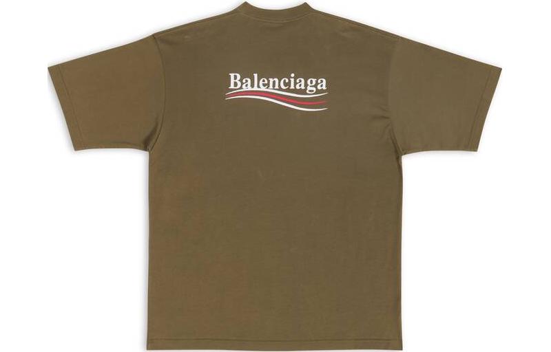 Balenciaga FW22 Logo Letter Khaki Green Oversized T-Shirt for Men. 641675TKVJ12463 圖 3