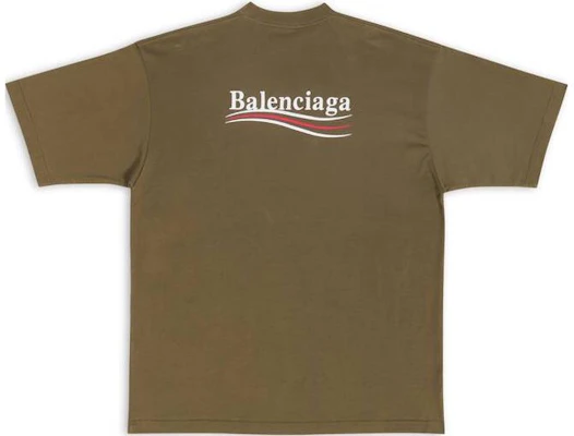 Balenciaga FW22 Logo Letter Kaos Oversized Hijau Khaki Pria. 641675TKVJ12463 Lookbook Balenciaga FW22 Logo Letter Kaos Oversized Hijau Khaki Pria. 641675TKVJ12463