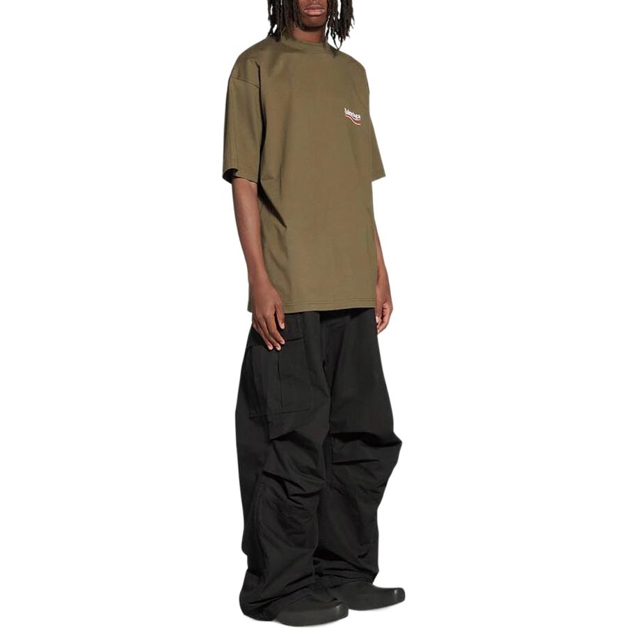 Balenciaga FW22 Logo Letter Khaki Green Oversized T-Shirt for Men. 641675TKVJ12463 圖 4