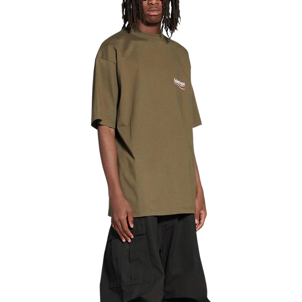 Balenciaga FW22 Logo Letter Khaki Green Oversized T-Shirt for Men. 641675TKVJ12463 圖 5