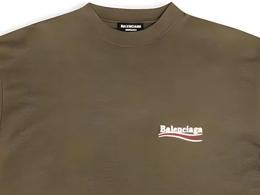Balenciaga FW22 Logo Letter Kaos Oversized Hijau Khaki Pria. 641675TKVJ12463 Cheap Balenciaga FW22 Logo Letter Kaos Oversized Hijau Khaki Pria. 641675TKVJ12463