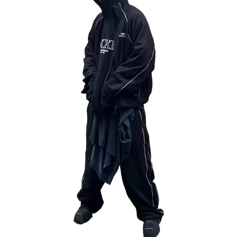 Balenciaga FW22 Logo Patchwork Hem Hoodie Unisex Black 720406TNVD91070 圖 4